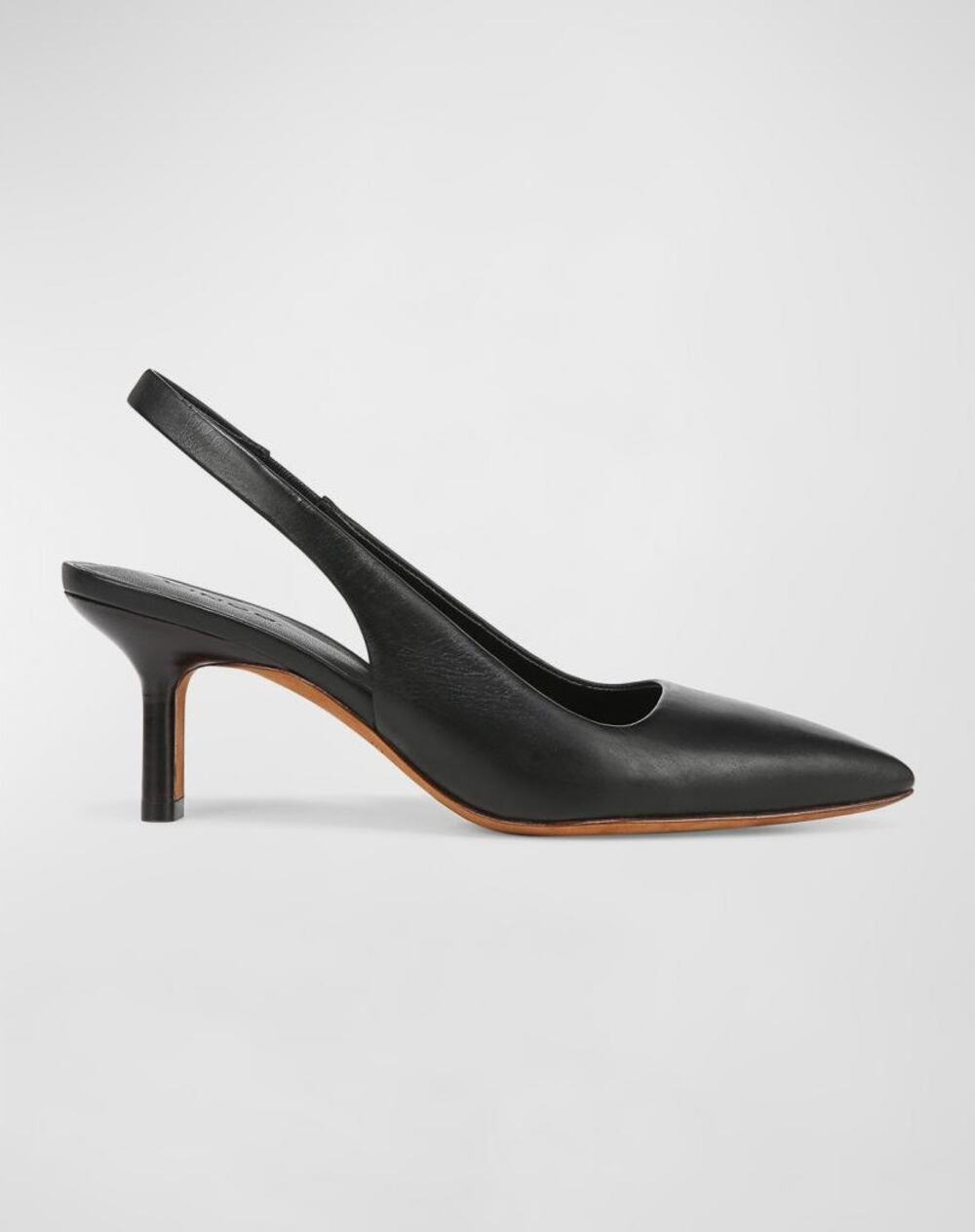 Vince Bianca Leather Slingback Pointed Toe Heel Pump Size 7.5